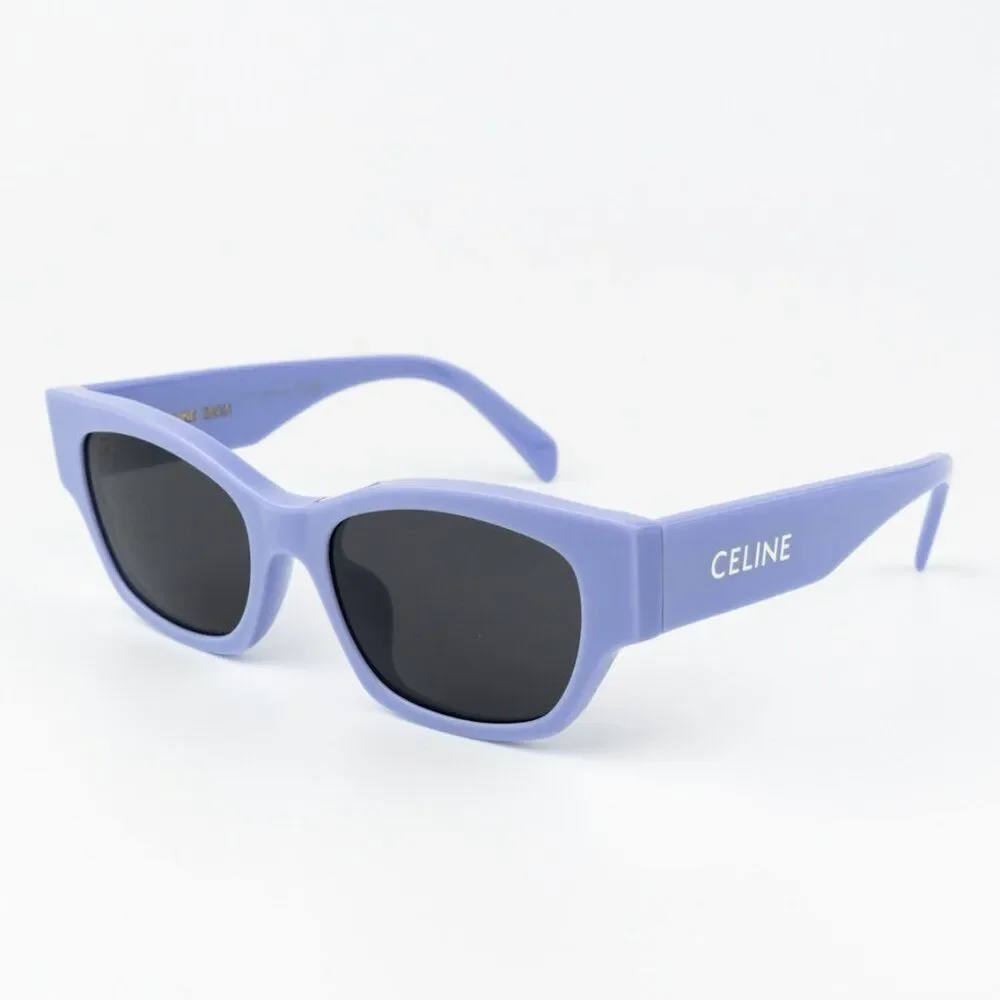 NEW Celine CL40197U 78A MONOCHROMS Shiny Lilac Smoke Unisex Cat Eye Sunglasses